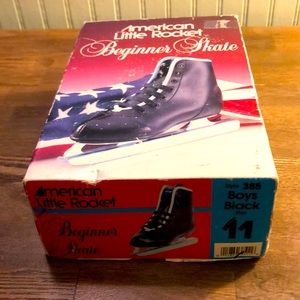 Vintage American Little Rocket Beginner Skate ice skates Boys Black 11